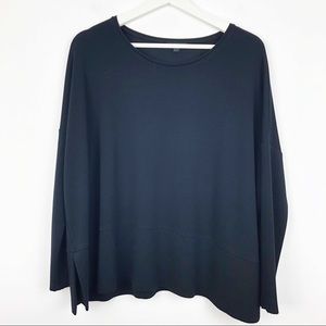 COS Sweatshirt with Split Hem in Black